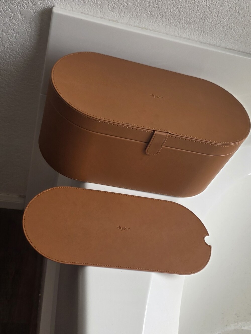 Dyson Tan Leather Storage Case With Filter Brush